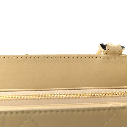 Chanel Lambskin Quilted CC Shoulder Bag Beige 17 of 19