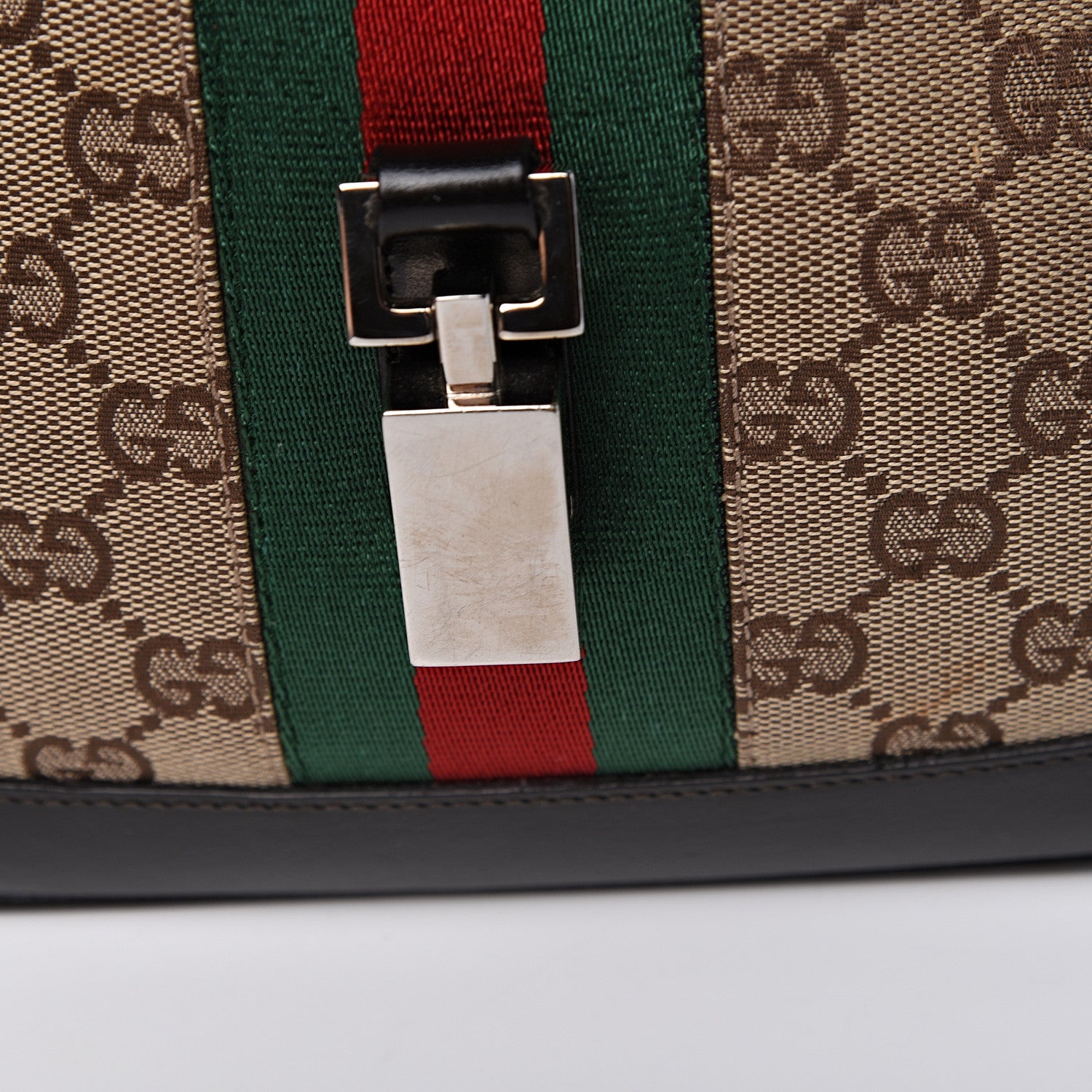 Gucci Monogram Web Jackie O Hobo Dark Brown 12 of 17