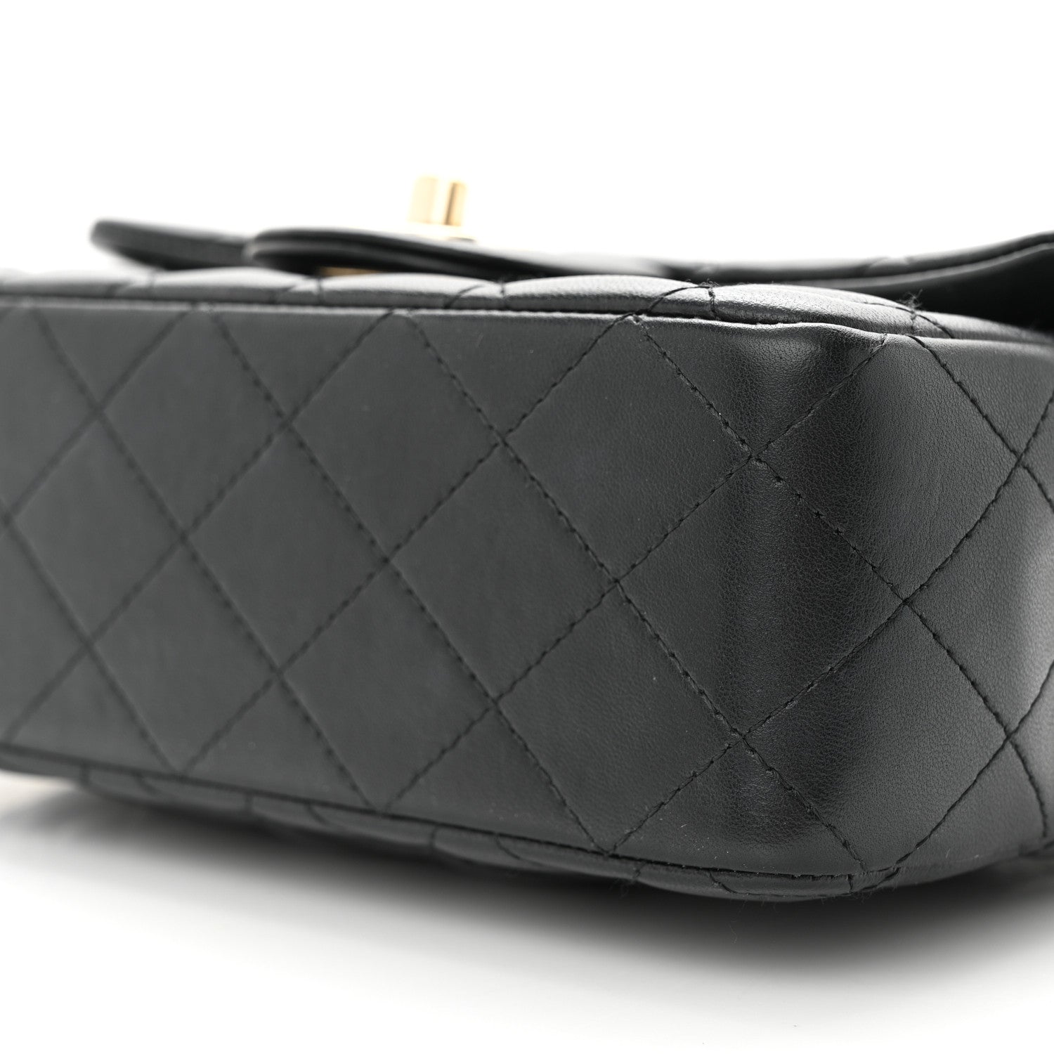 Chanel Lambskin Quilted Mini Top Handle Rectangular Flap Black 10 of 12