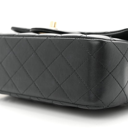 Chanel Lambskin Quilted Mini Top Handle Rectangular Flap Black 10 of 12