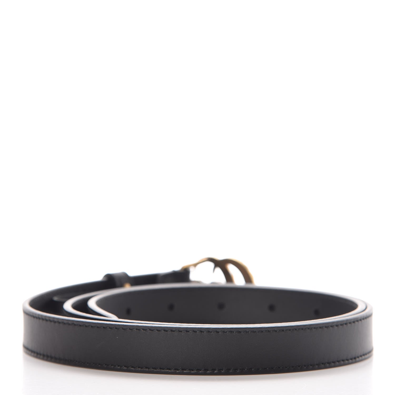Gucci Calfskin Pearl Double G 20mm Belt 90 36 Black Cream 3 of 7