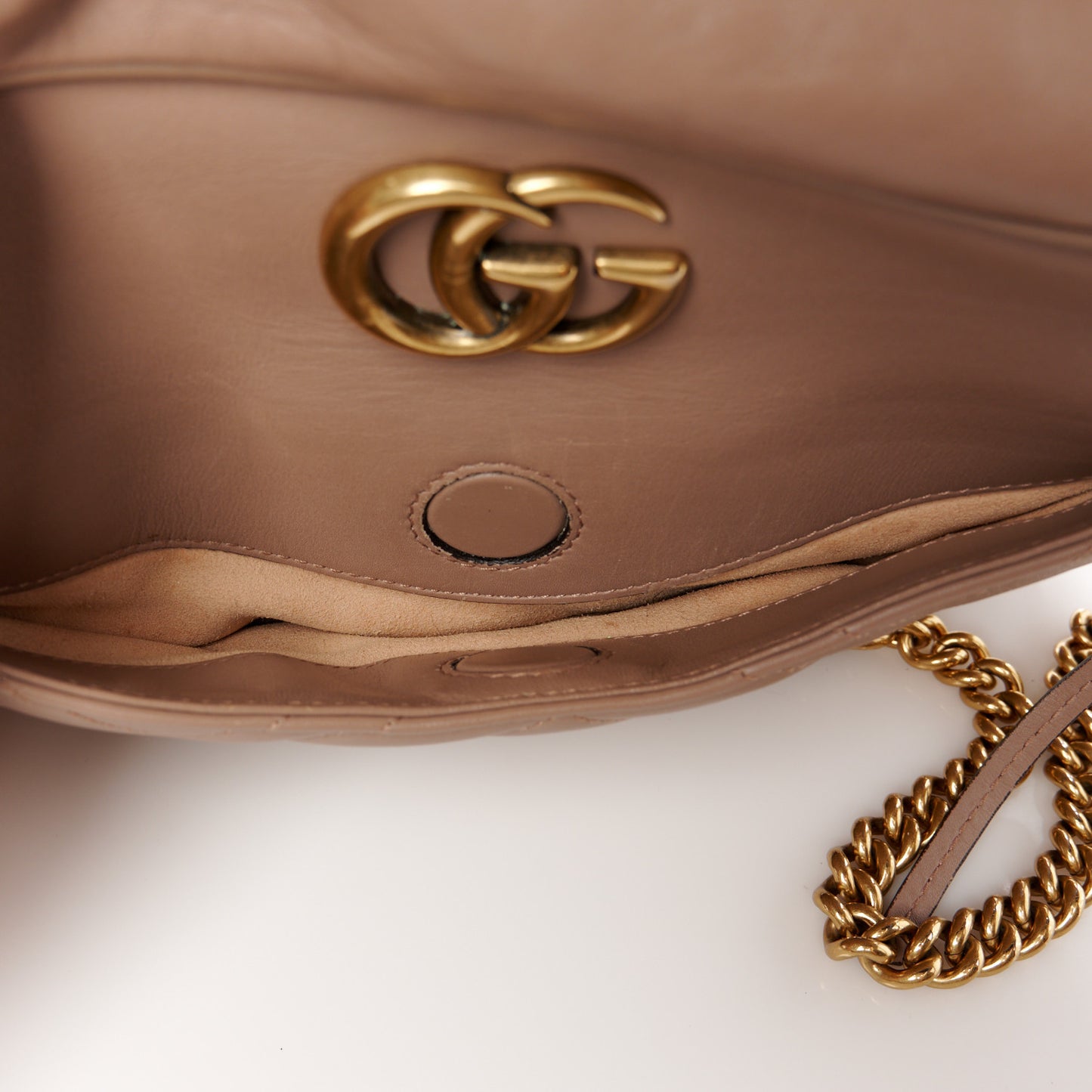 Calfskin Matelasse Medium GG Marmont Chain Shoulder Bag Porcelain Rose