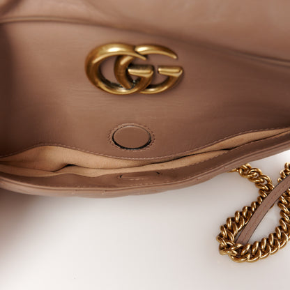 Gucci Calfskin Matelasse Medium GG Marmont Chain Shoulder Bag Porcelain Rose 6 of 13