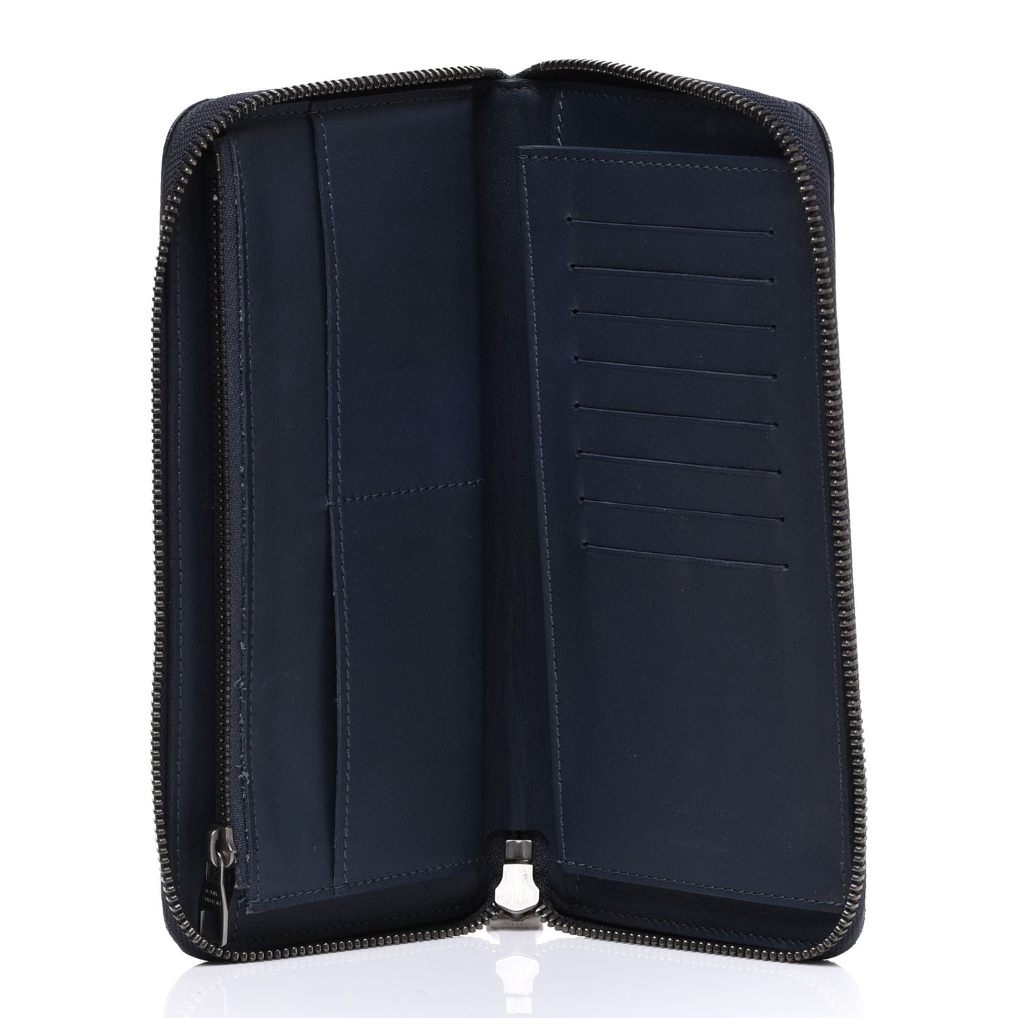 Damier Infini Zippy Vertical Wallet Midnight Blue