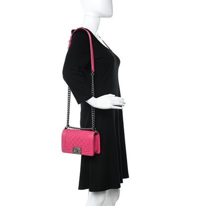 Chanel Lambskin Quilted Small Boy Flap Dark Pink 2 of 10