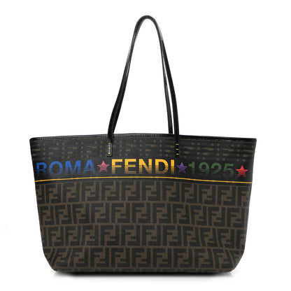 Fendi Zucca Spalmati Medium Roll Tote Tobacco Multicolor 1 of 10