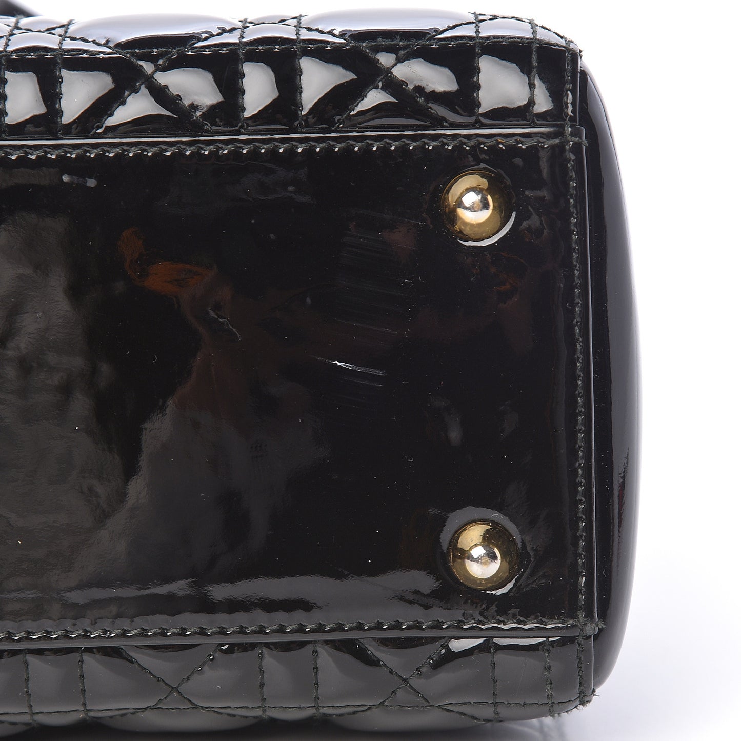 Patent Cannage Large Lady Dior Black