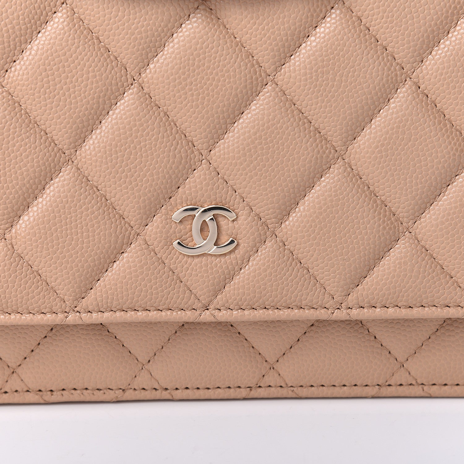 Chanel Caviar Quilted Wallet On Chain WOC Beige 11 of 12