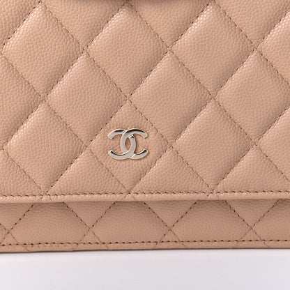Chanel Caviar Quilted Wallet On Chain WOC Beige 11 of 12