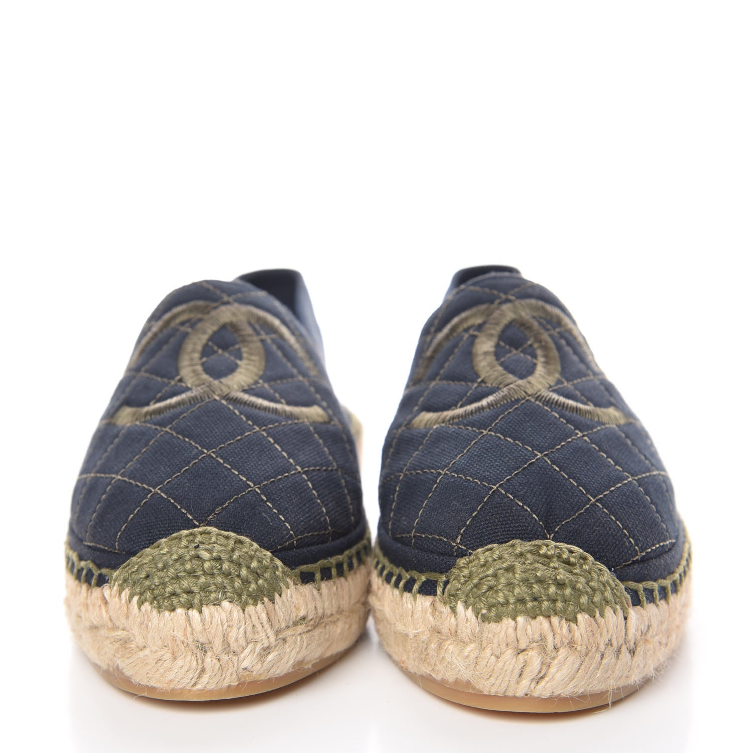 Chanel Fabric CC Espadrilles 39 Blue Green 2 of 10