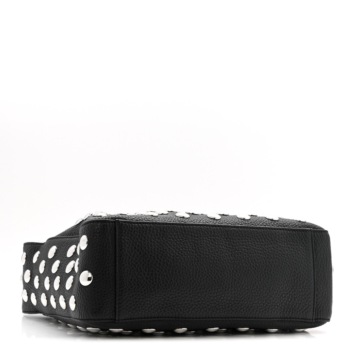 Pebbled Sport Calfskin Studded Elena Black
