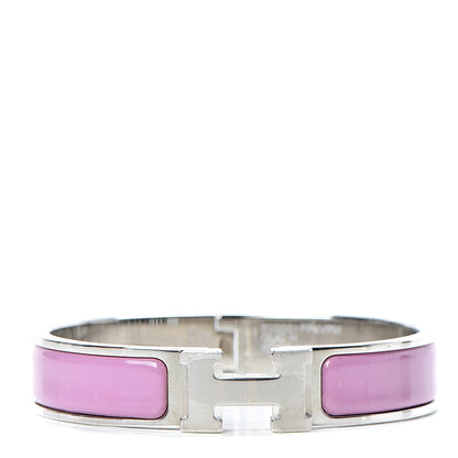 Hermes Enamel Narrow Clic Clac H Bracelet PM Rose Cendre 1 of 6