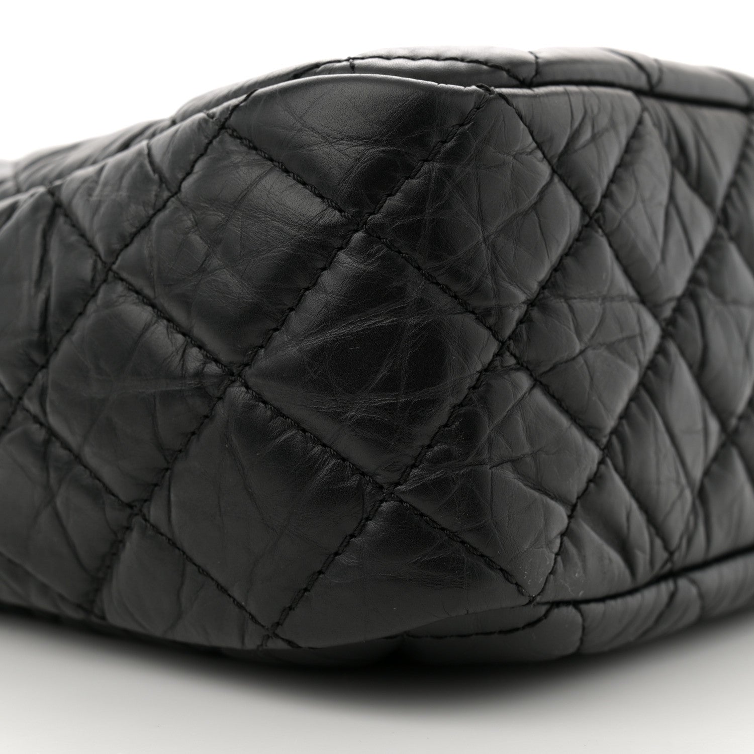 Chanel Aged Calfskin Quilted Large Reissue Camera Case Black 9 of 10