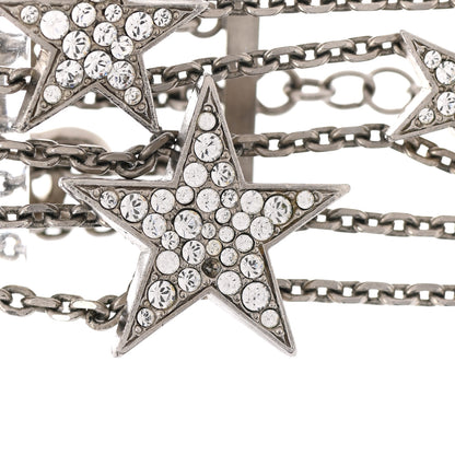 Chanel Crystal Star CC Multi Strand Bracelet Silver 6 of 8