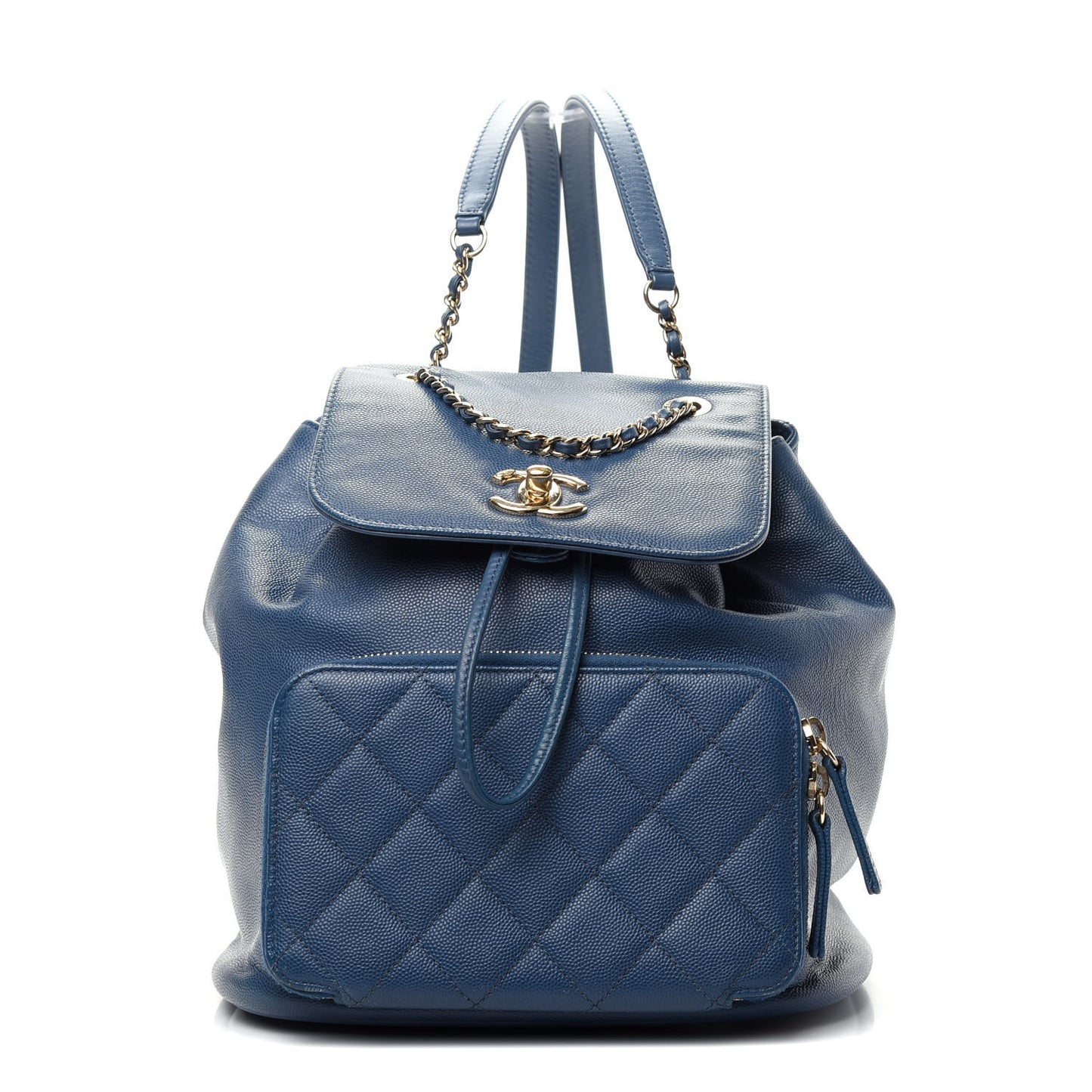 Caviar Quilted Business Affinity Backpack Blue
