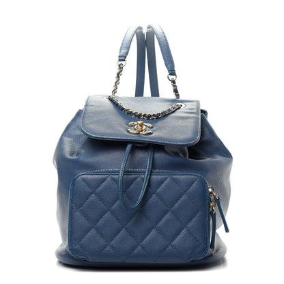 Chanel Caviar Quilted Business Affinity Backpack Blue 1 of 7