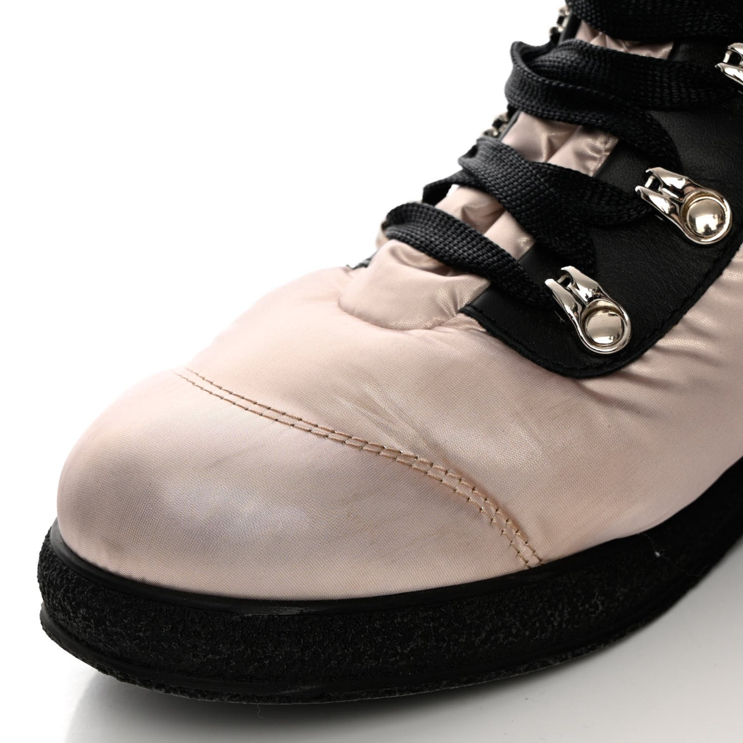 Nylon Calfskin Womens Coco Neige Short Boots 37.5 Pink Black