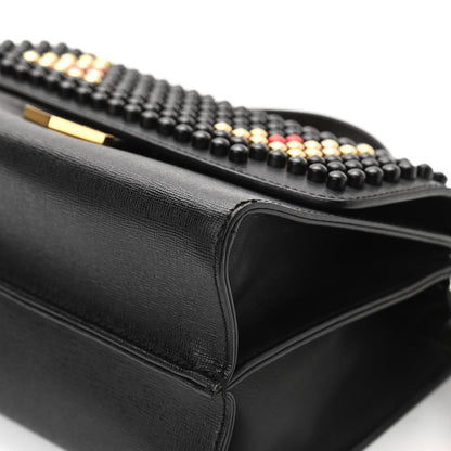 Fendi Vitello Elite Studded Monster Mini Demi Jour Shoulder Bag Black 11 of 14