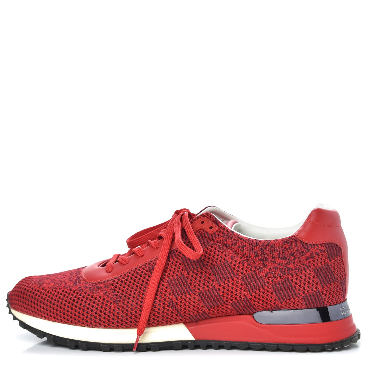 Louis Vuitton Calfskin Damier Run Away Sneakers 8 Red 1 of 9