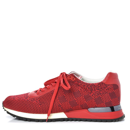 Louis Vuitton Calfskin Damier Run Away Sneakers 8 Red 1 of 9