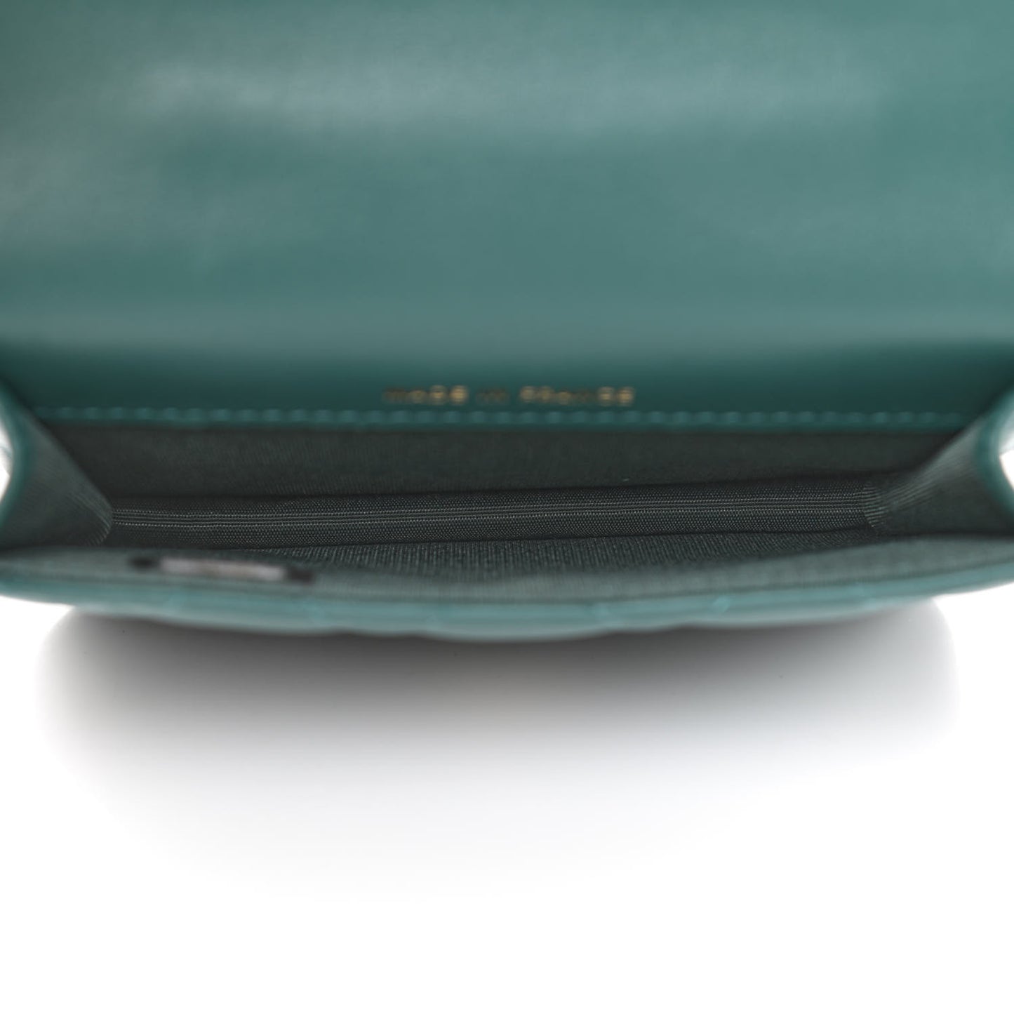 Lambskin Quilted Top Handle Flap Coin Purse With Chain Green