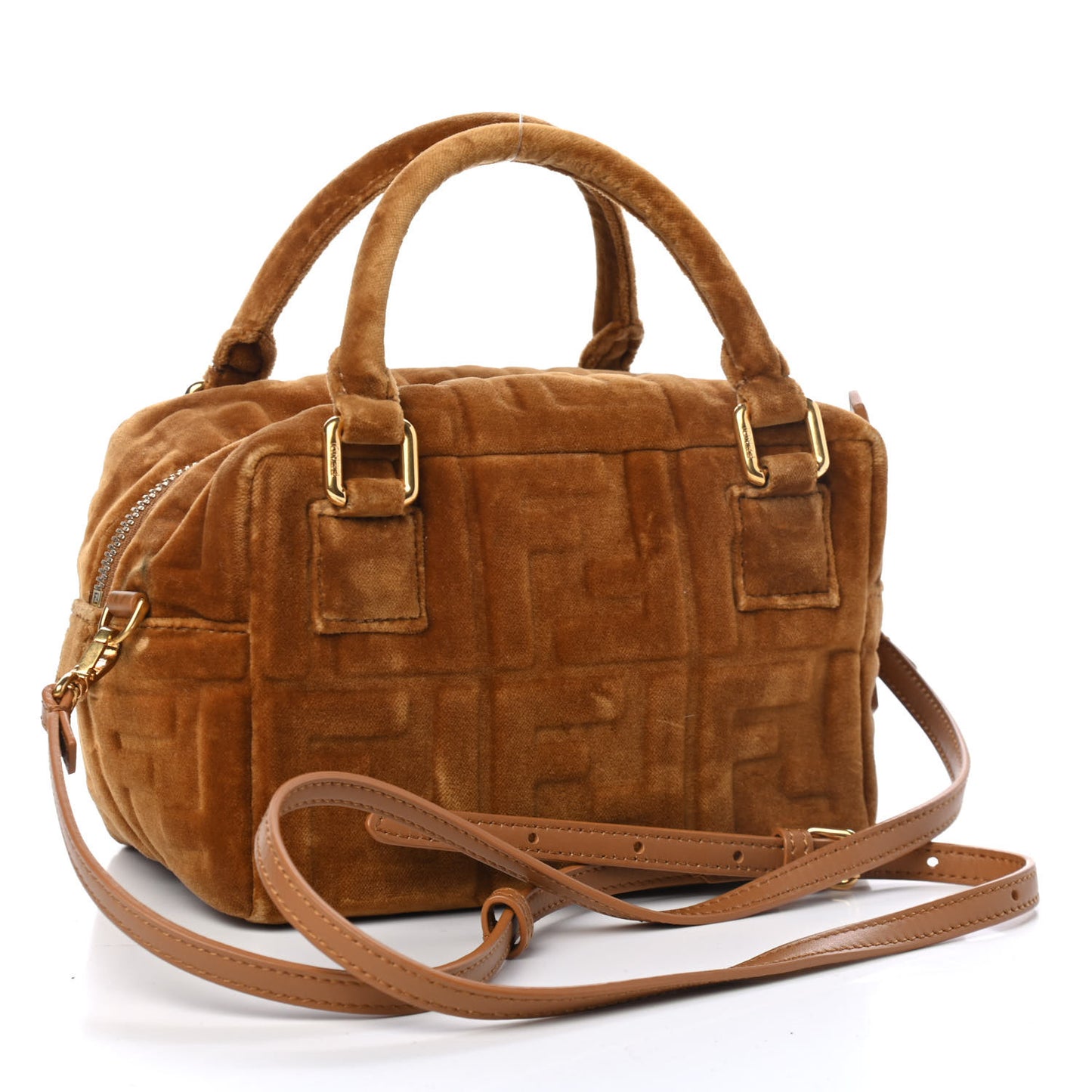 Velvet FF Embossed Mini Boston Box Caramel