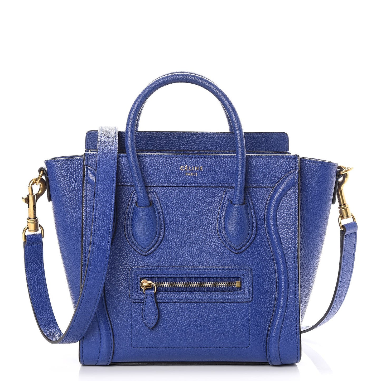 Drummed Calfskin Nano Luggage Indigo