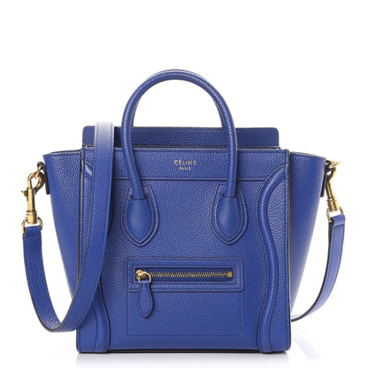 Celine Drummed Calfskin Nano Luggage Indigo 1 of 7
