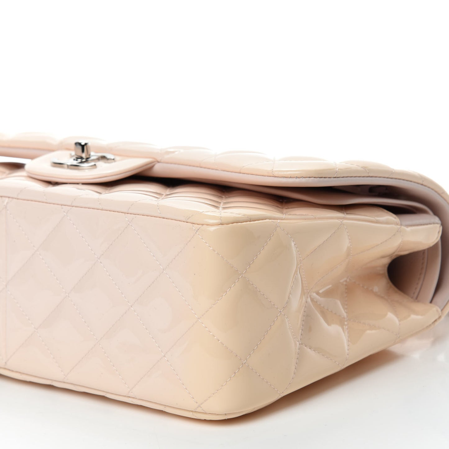 Patent Quilted Jumbo Double Flap Light Pink