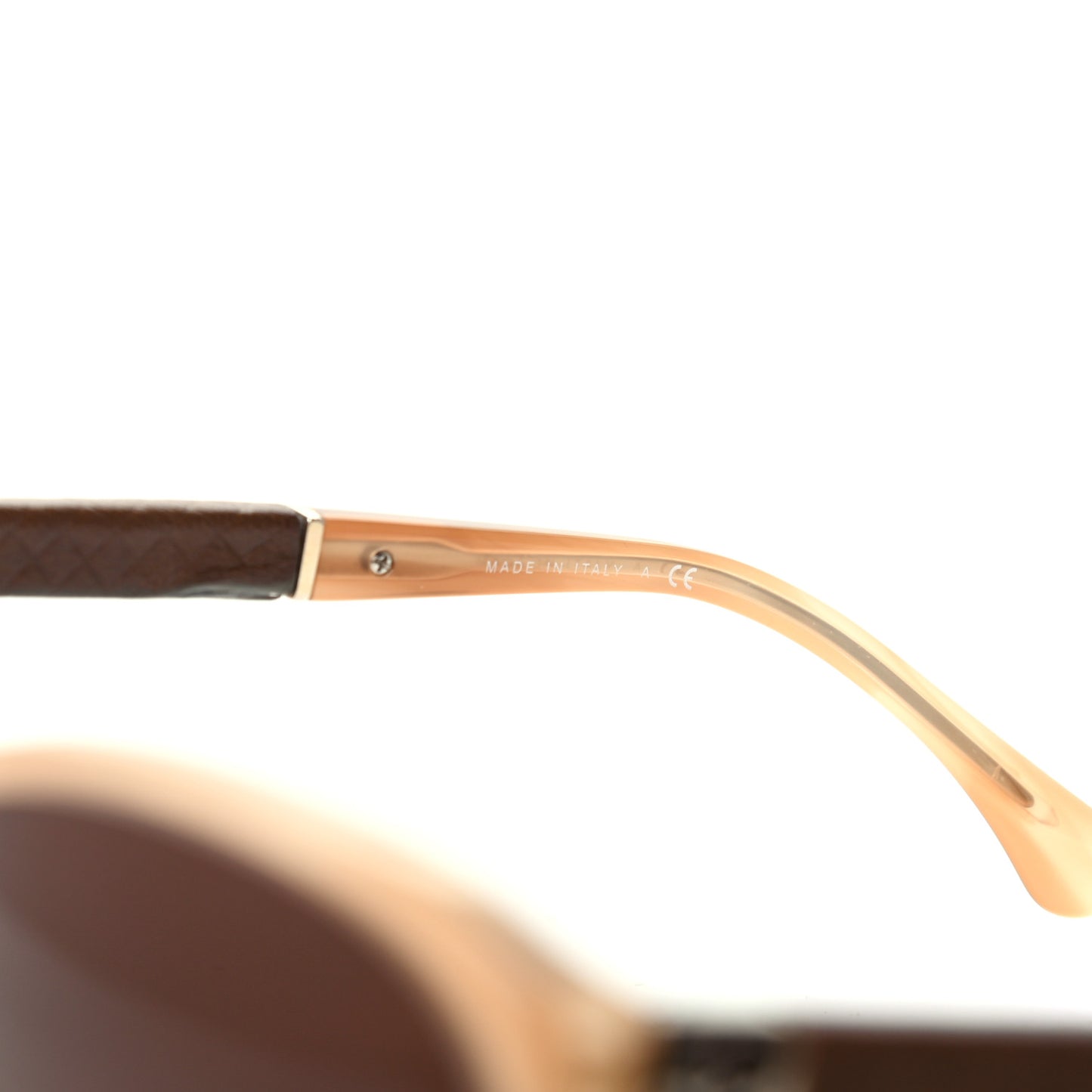 Lambskin Quilted Acetate CC Sunglasses 5225-O Tan