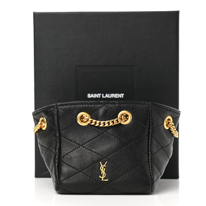 Saint Laurent Lambskin Quilted Baby Bucket Bag Black 7 of 7