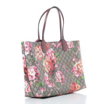 Gucci GG Supreme Monogram Blooms Medium Reversible Tote Beige Multicolor Dry Rose 4 of 18