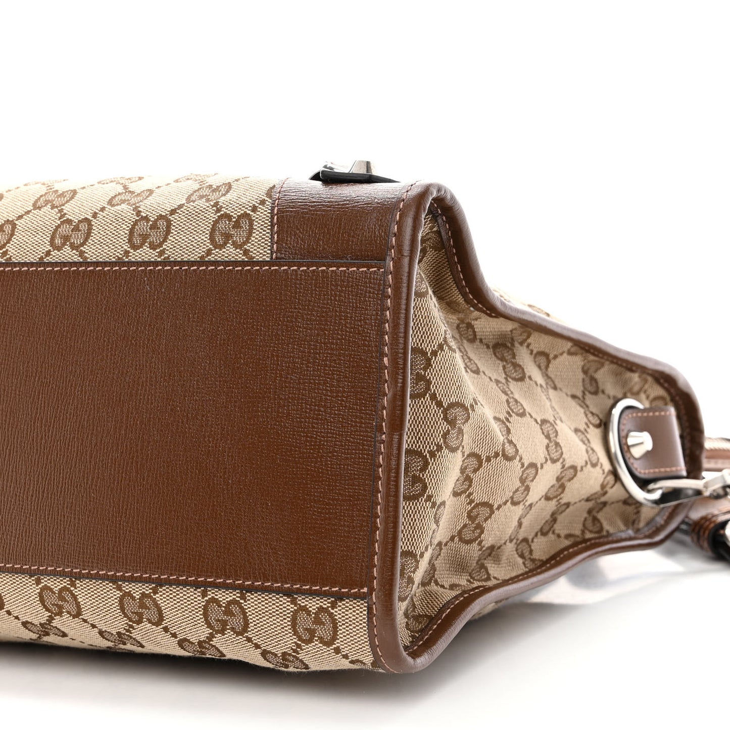 X GUCCI GG Monogram Azalea Calfskin Neo Classic Silver Hardware Medium City Beige Ebony Brown Sugar