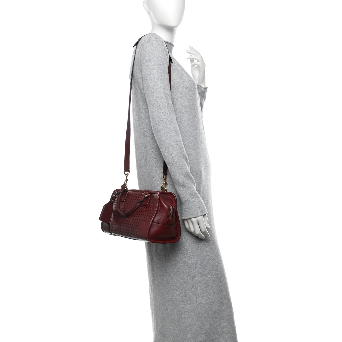 Calfskin Perforated Amazona 28 Berry