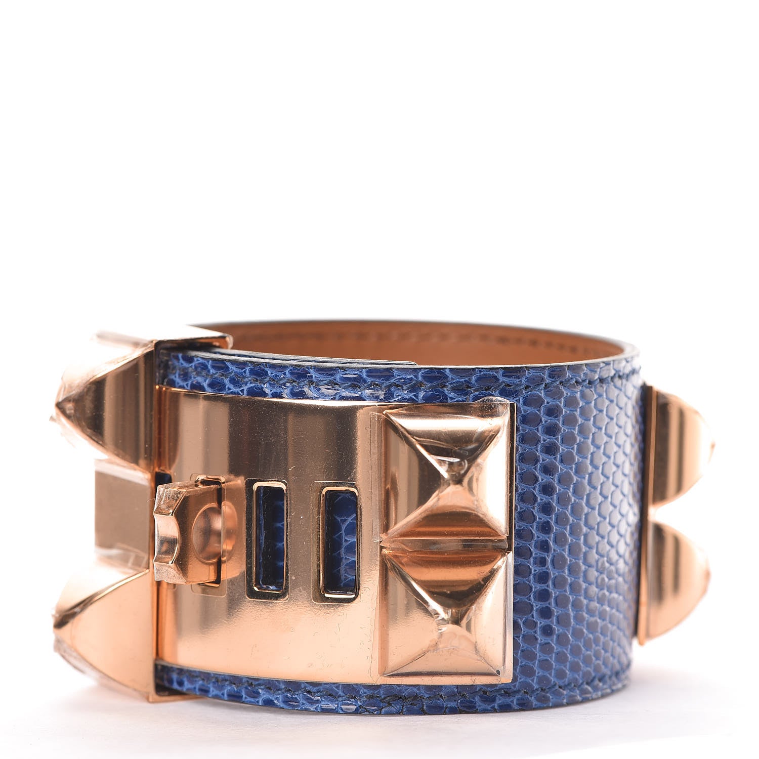 Hermes Lizard Collier De Chien CDC Bracelet T3 Bleu Saphir 3 of 5