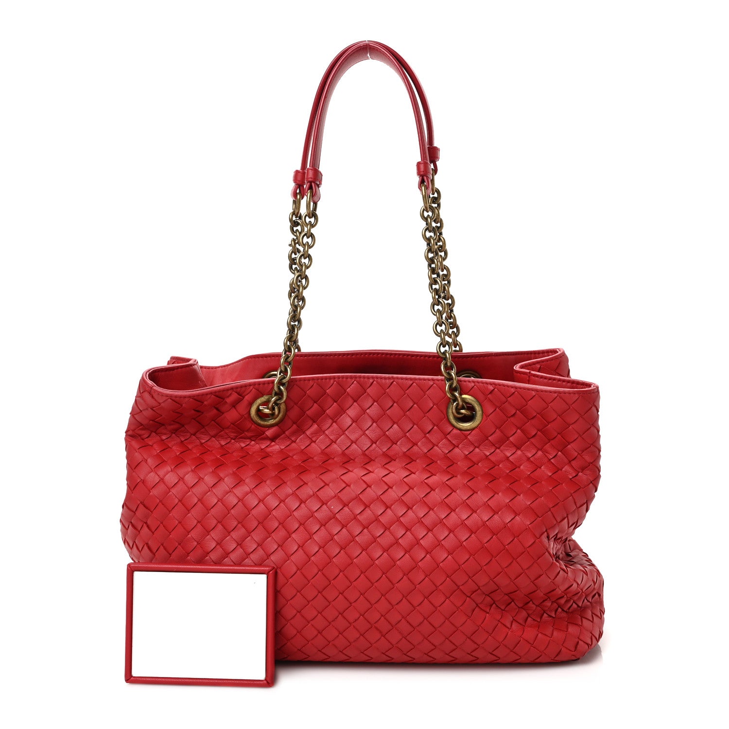 Bottega Veneta Nappa Intrecciato Medium Classic Chain Strap Tote Red 1 of 9