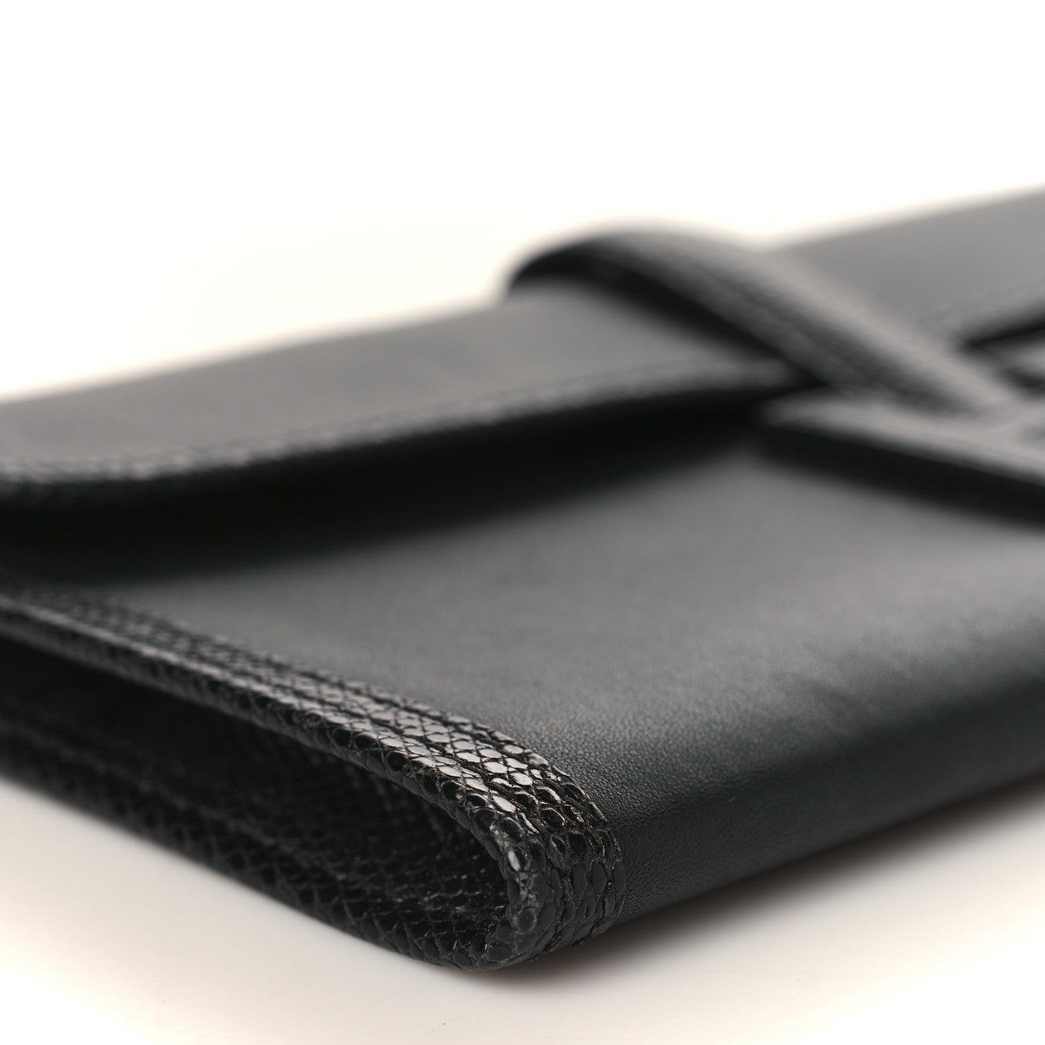 Hermes Swift Lizard Jige Elan Touch 29 Clutch Black 8 of 9