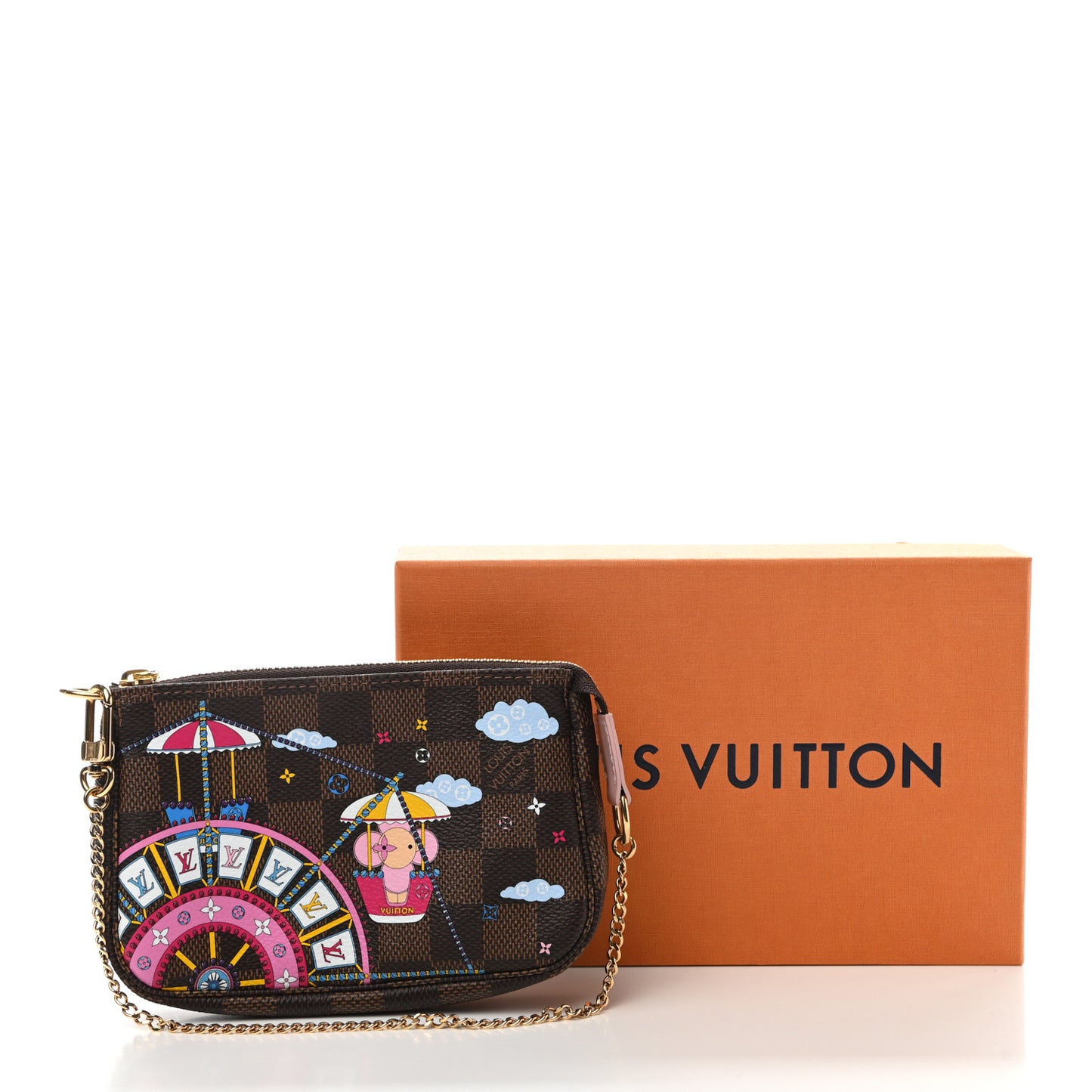 Damier Ebene 2020 Christmas Animation Big Wheel Mini Pochette Accessories Rose Ballerine