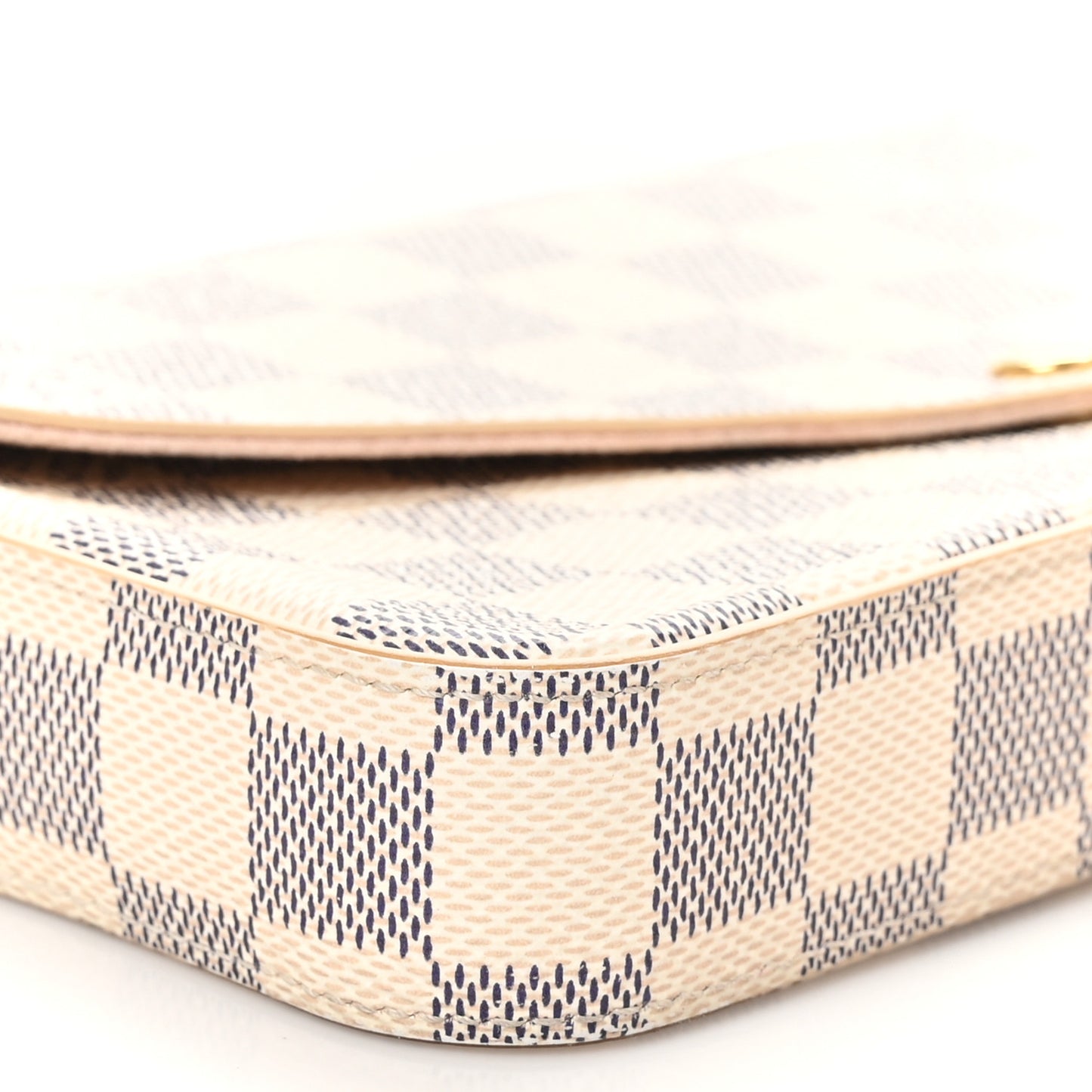Damier Azur Pochette Felicie Chain Wallet Rose Ballerine