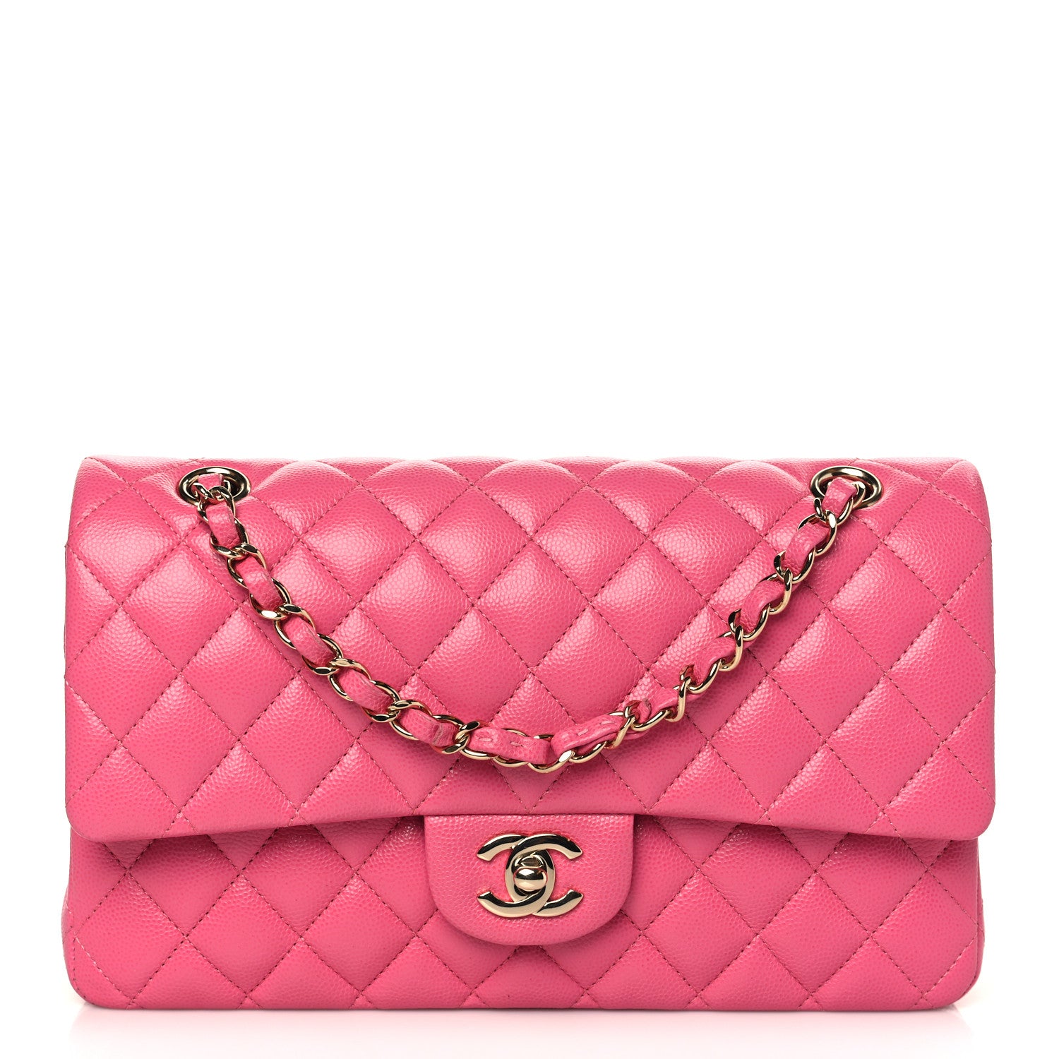 Chanel Caviar Quilted Medium Double Flap Pink 1 of 8