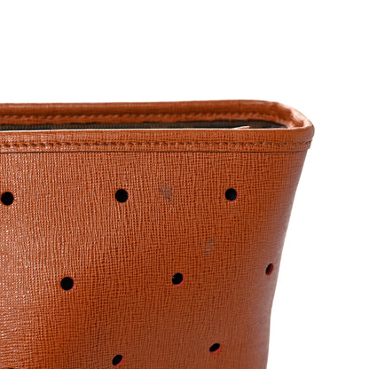 Fendi Vitello Zucca Perforated Medium Roll Tote Miel Rosso Tobacco 12 of 13