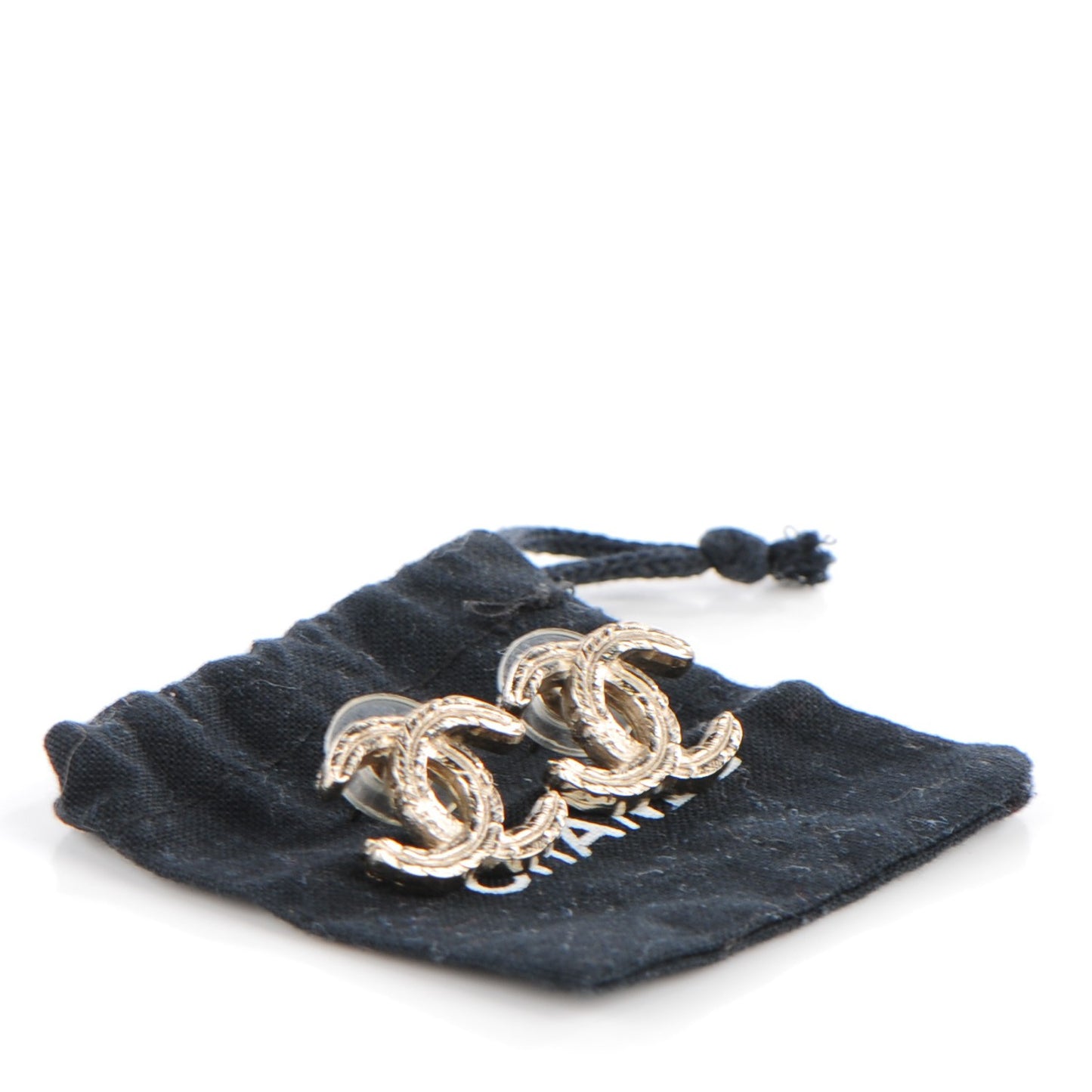 Feather CC Earrings Light Gold