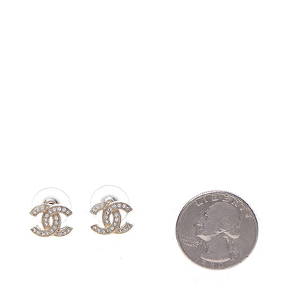 Chanel Crystal Mini CC Earrings Gold 2 of 5