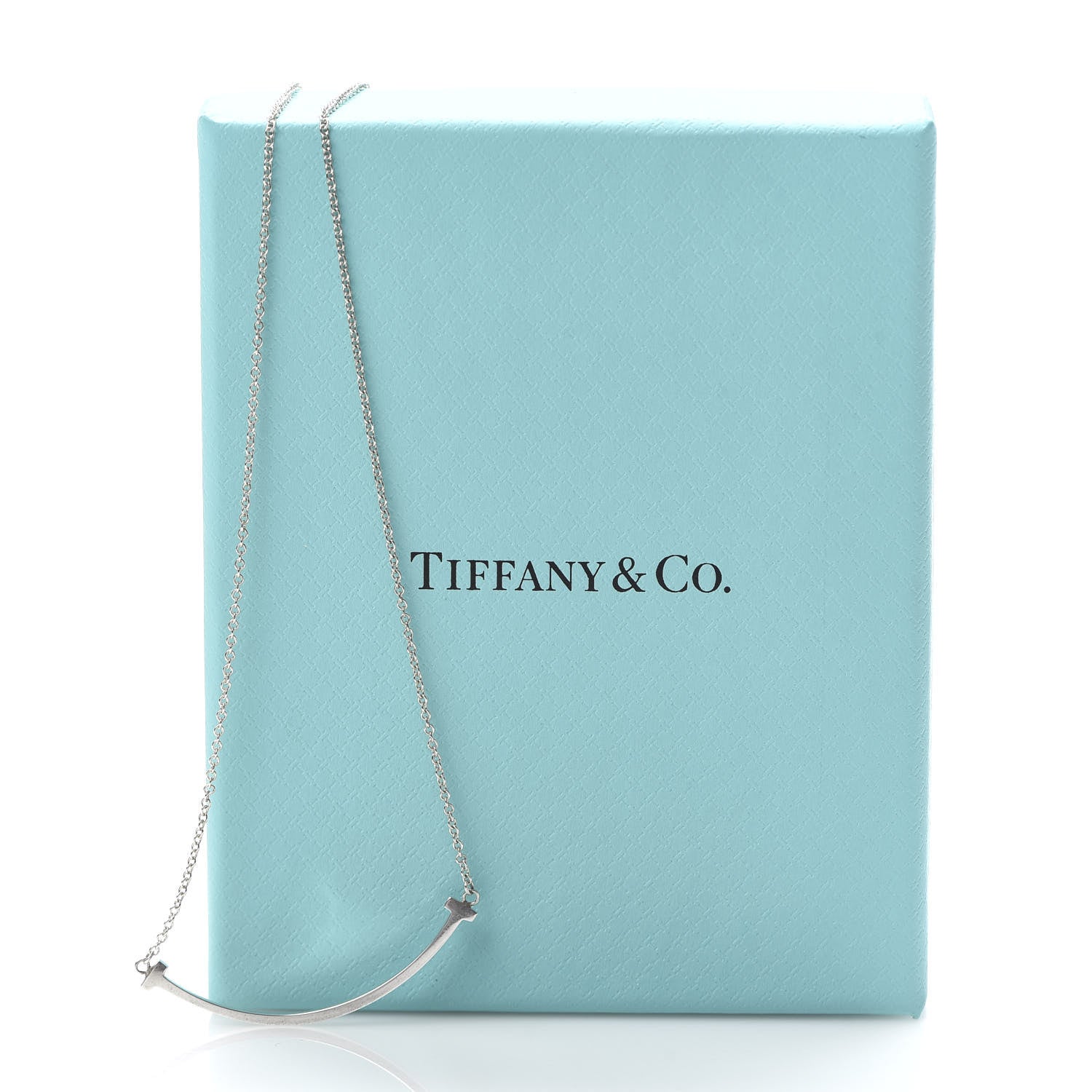 Tiffany Sterling Silver Small T Smile Pendant Necklace 6 of 6