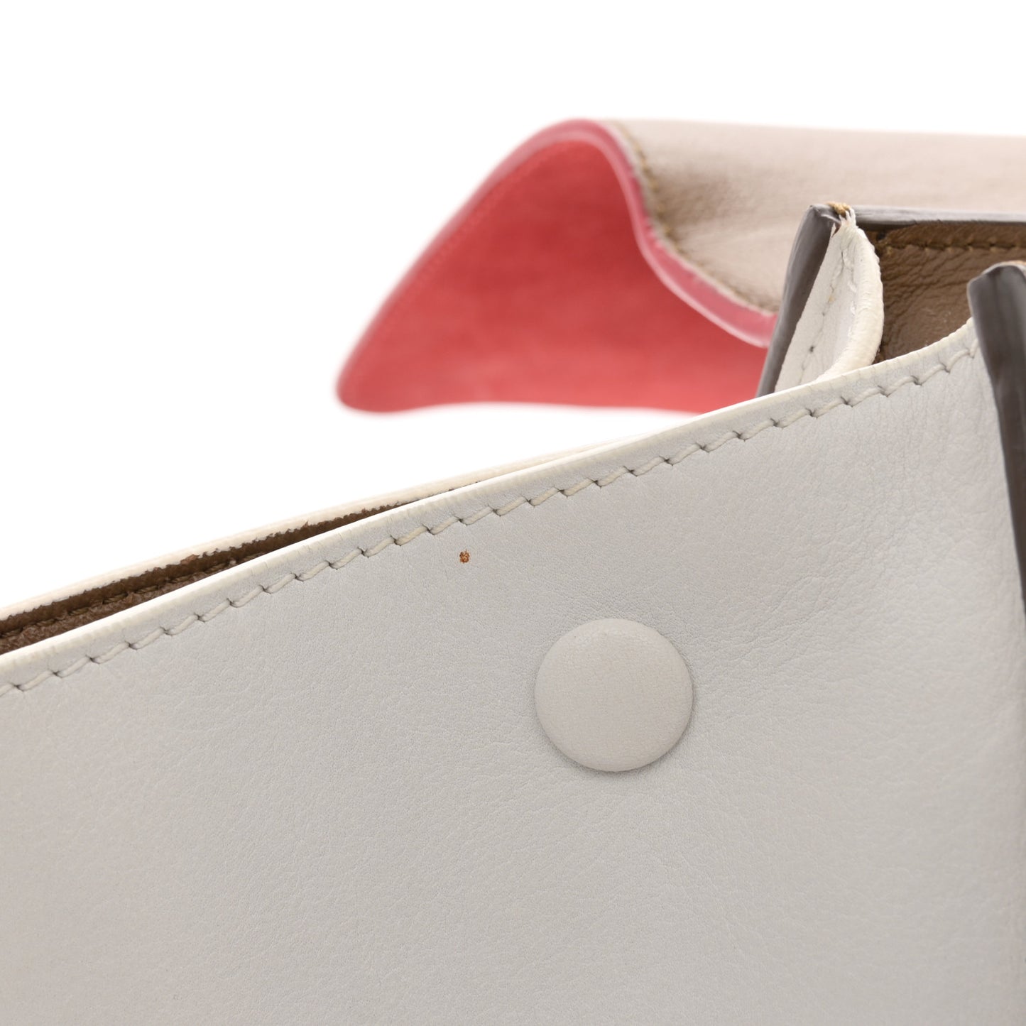 Smooth Calfskin Suede Medium Tri-Color Trapeze Vermillion