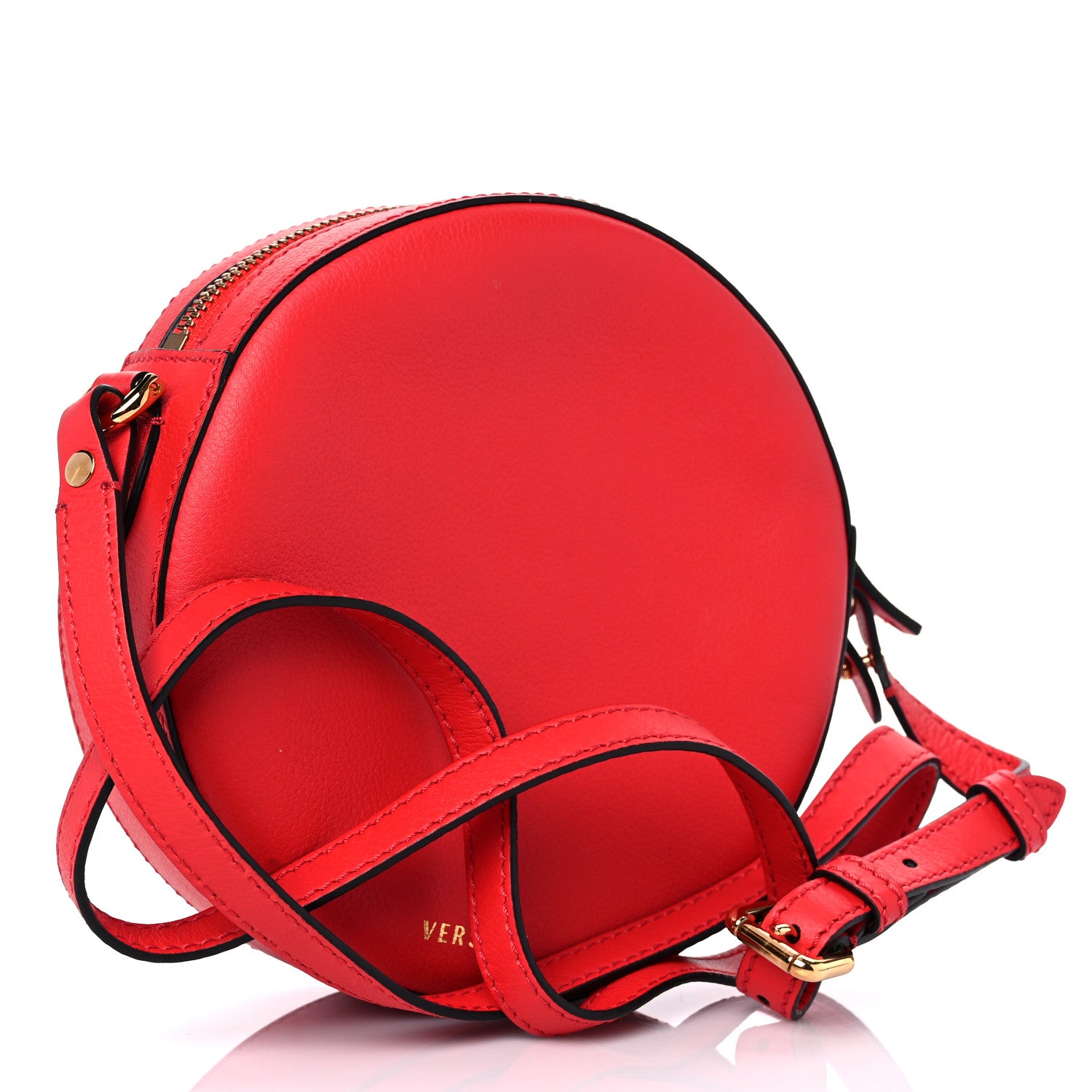 Versace Calfskin La Medusa Round Camera Bag Red 3 of 8