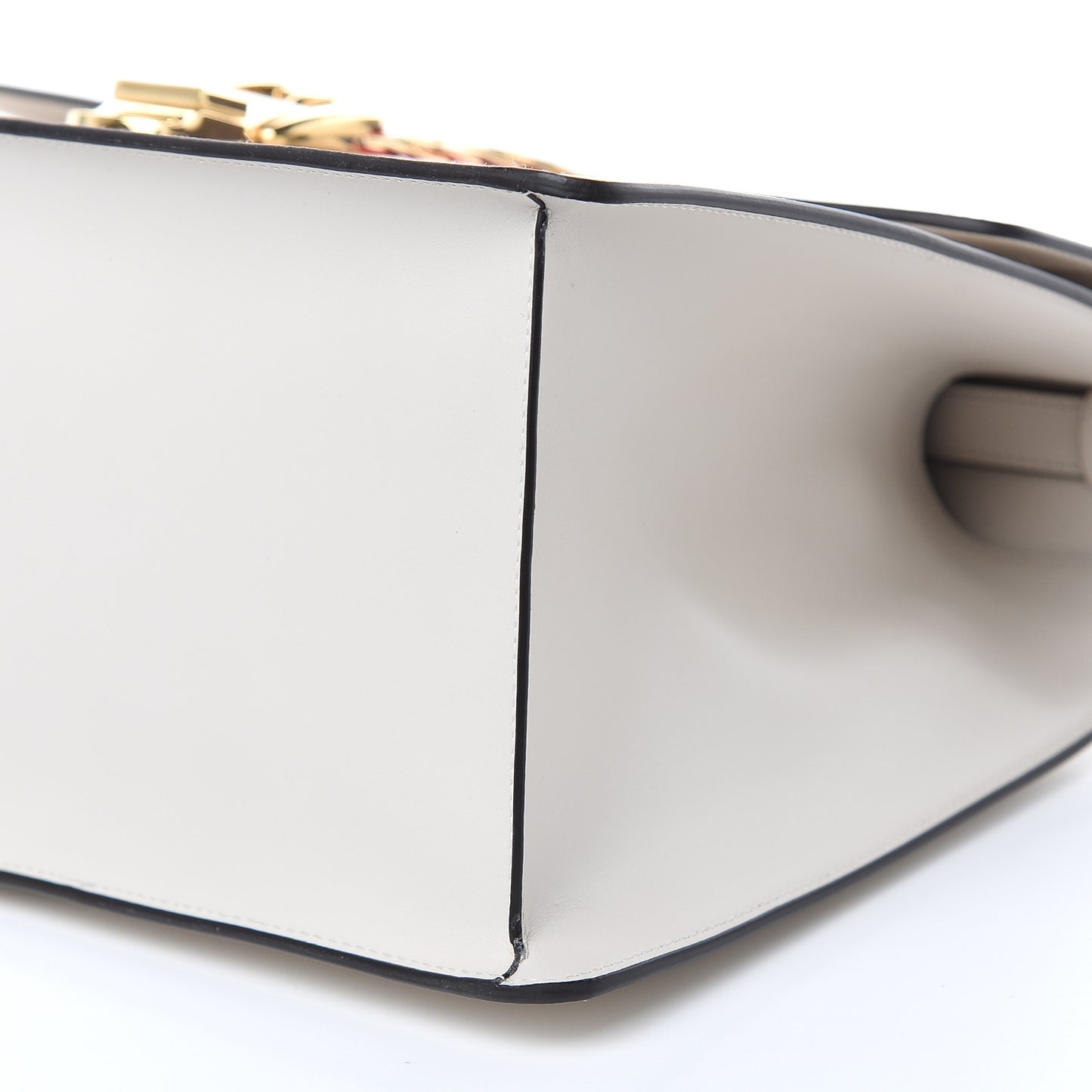 Calfskin Maxi Sylvie Top Handle Bag White
