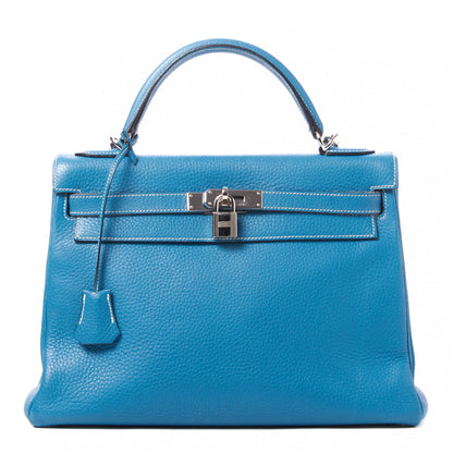Hermes Togo Kelly Retourne 32 Blue Jean 1 of 32