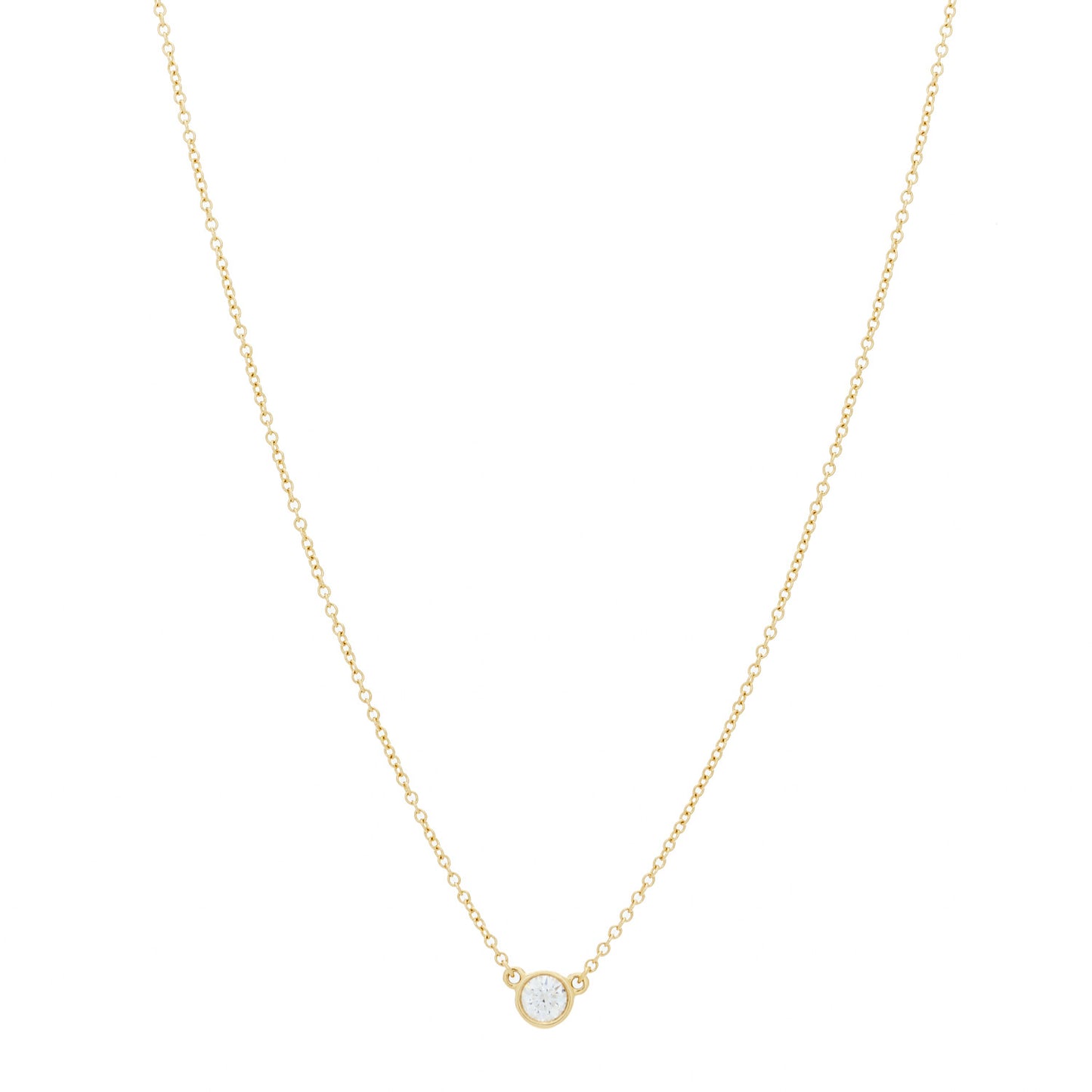 18K Yellow Gold Diamond .17ct Elsa Peretti Diamonds by the Yard Pendant Necklace