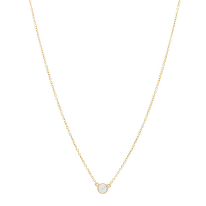 Tiffany 18K Yellow Gold Diamond .17ct Elsa Peretti Diamonds by the Yard Pendant Necklace 1 of 6